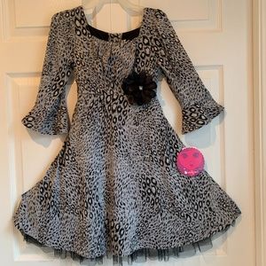 Emily West Gorgeous NWT Sparkly Animal Print Dress